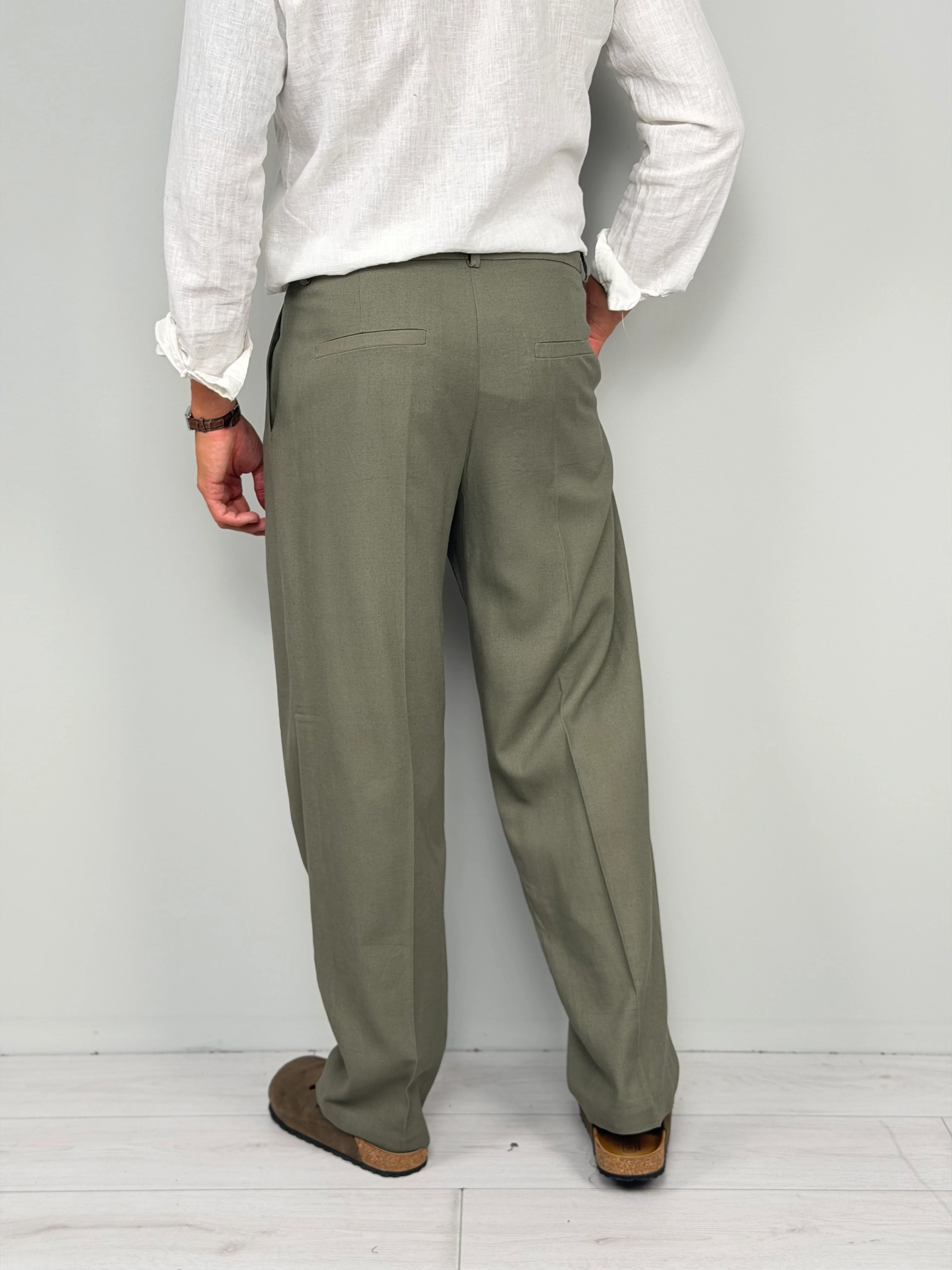 PANTALONE LINO FONDO AMPIO - TASCHE DIETRO - Image 3